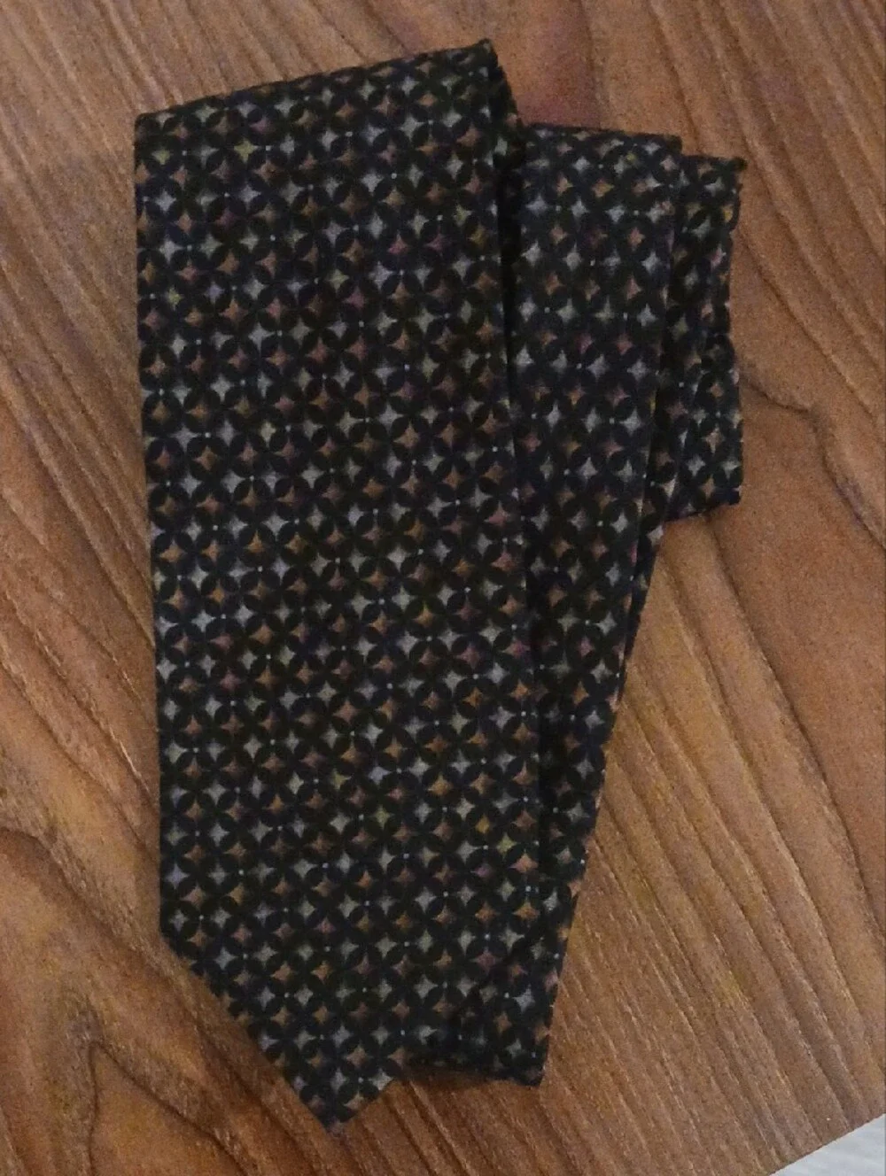 Joseph Abboud Black Tie with Subtle Multicolor Star Motif
